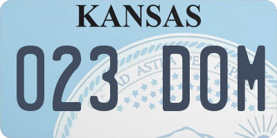 KS license plate 023DOM
