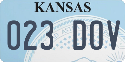 KS license plate 023DOV