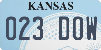 KS license plate 023DOW