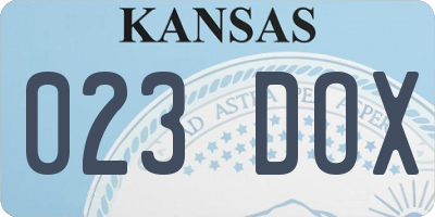 KS license plate 023DOX