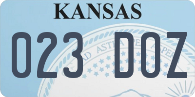 KS license plate 023DOZ