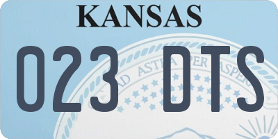 KS license plate 023DTS