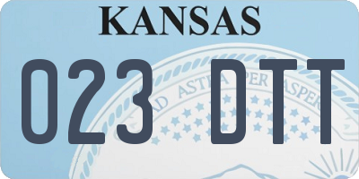 KS license plate 023DTT
