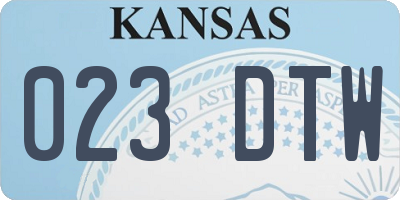 KS license plate 023DTW