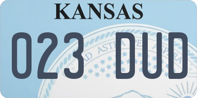 KS license plate 023DUD