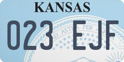 KS license plate 023EJF