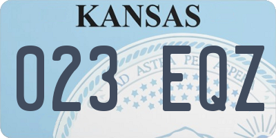 KS license plate 023EQZ