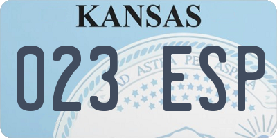 KS license plate 023ESP