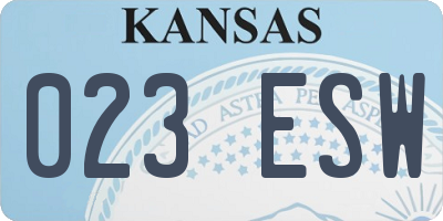 KS license plate 023ESW
