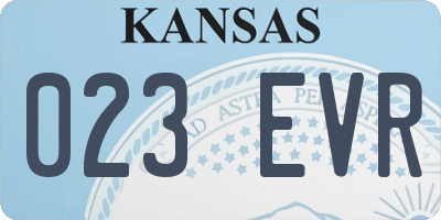 KS license plate 023EVR