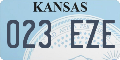 KS license plate 023EZE