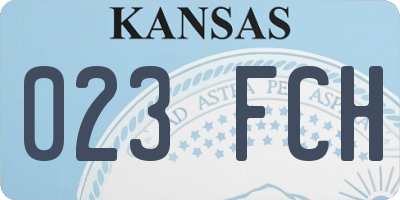 KS license plate 023FCH