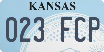 KS license plate 023FCP