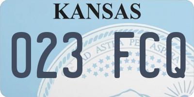 KS license plate 023FCQ