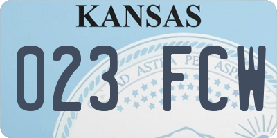 KS license plate 023FCW