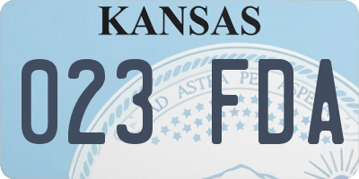 KS license plate 023FDA