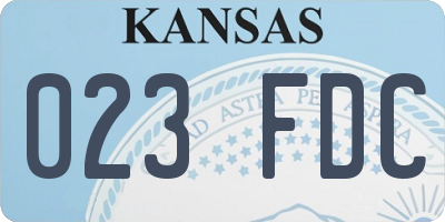 KS license plate 023FDC