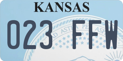 KS license plate 023FFW