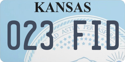 KS license plate 023FID