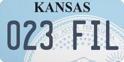 KS license plate 023FIL