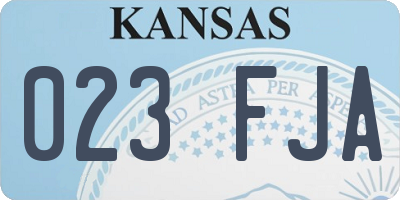 KS license plate 023FJA
