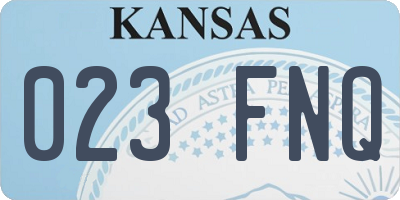 KS license plate 023FNQ