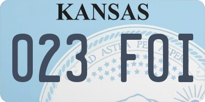 KS license plate 023FOI