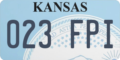 KS license plate 023FPI