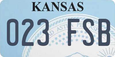 KS license plate 023FSB