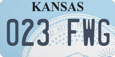 KS license plate 023FWG
