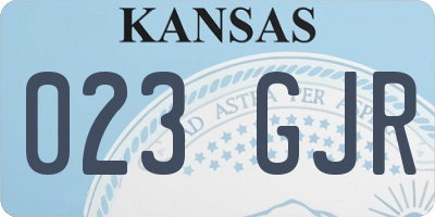KS license plate 023GJR