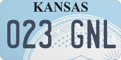 KS license plate 023GNL