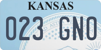 KS license plate 023GNO