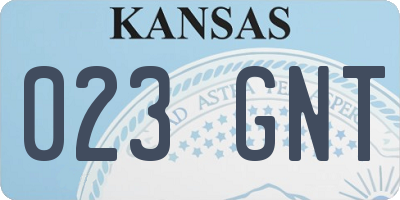 KS license plate 023GNT