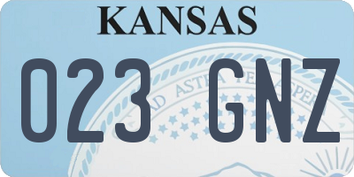 KS license plate 023GNZ