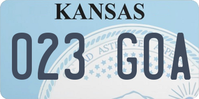 KS license plate 023GOA