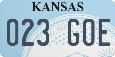 KS license plate 023GOE