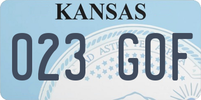 KS license plate 023GOF