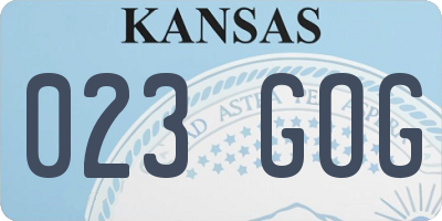 KS license plate 023GOG