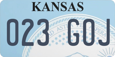 KS license plate 023GOJ