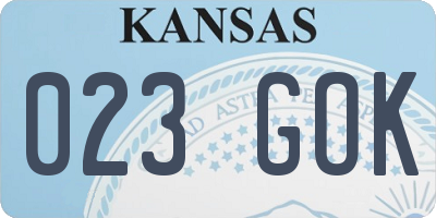 KS license plate 023GOK