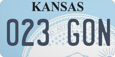 KS license plate 023GON
