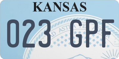 KS license plate 023GPF