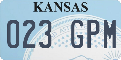 KS license plate 023GPM