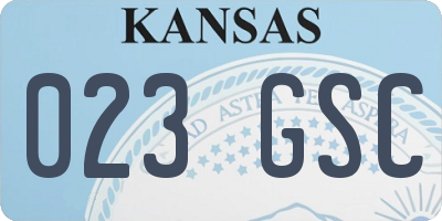 KS license plate 023GSC