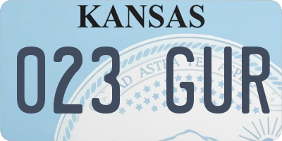 KS license plate 023GUR