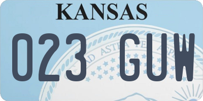 KS license plate 023GUW
