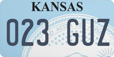 KS license plate 023GUZ