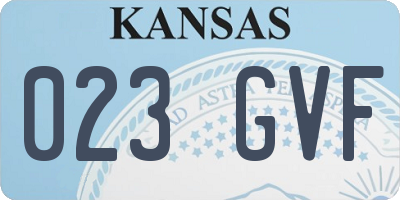 KS license plate 023GVF