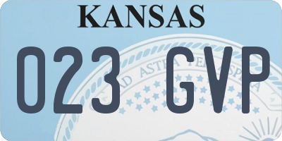 KS license plate 023GVP